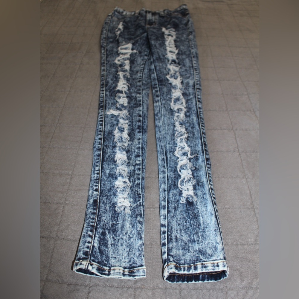 Vibrant M.i.u. Washed Blue Denim Jeans